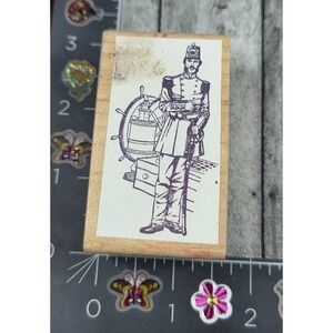 Milltown Soldier Sailor Military Vintage Rubber‎ Stamp Wood #R73